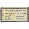 Image 1 : 25 Cèntims. Juny 1937. Aj. de BELLVEI. (Sucio). ESCASO. AT-390; T-463. MBC. PAPER MONEY OF THE