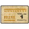Image 1 : 1 Pesseta. S/F. Aj. de BELLVIS. Cartón. (Sucio). MUY ESCASO. AT-402; T-475. MBC. PAPER MONEY O