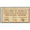 Image 1 : 25 Cèntims. 31 Juliol 1937. C.M. de BENISSANET. (Algo sucio). ESCASO. AT-421; T-497. MBC+. PAP