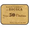 Image 1 : 50 Cèntims. 1 Juliol 1937. Aj. de BIOSCA. (Sucio). ESCASO. AT-442; T-518. MBC. PAPER MONEY OF