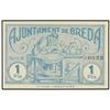 Image 1 : 1 Pesseta. 11 Maig 1937. Aj. de BREDA. AT-536; T-626. SC. PAPER MONEY OF THE CIVIL WAR: CATALU