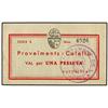Image 1 : 1 Pesseta. S/F. Aj. de CALELLA. MUY ESCASO. AT-600a; T-699a. MBC. PAPER MONEY OF THE CIVIL WAR