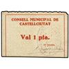 Image 1 : 1 Pesseta. S/F. C.M. de CASTELLCIUTAT. Cartón. ESCASO. AT-703; T-828a. MBC+. PAPER MONEY OF TH