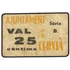 Image 1 : 25 Cèntims. S/F. Aj. de CERVIÀ. (Sucio). AT-815; T-949. MBC. PAPER MONEY OF THE CIVIL WAR: CAT