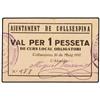 Image 1 : 1 Pesseta. 20 Maig 1937. Aj. de COLLSESPINA. MUY ESCASO. AT-860a; T-98a. EBC-. PAPER MONEY OF