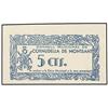 Image 1 : 5 Cèntims. S/F. C.M. de CORNUDELLA DE MONTSANT. ESCASO. AT-899; T-1036. SC. PAPER MONEY OF THE