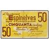 Image 1 : 50 Cèntims. 2 Juliol 1937. Aj. d´ESPINELVES. (Algo sucio). ESCASO. AT-946c; T-1083. MBC+. PAPE