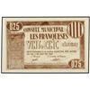 Image 1 : 25 Cèntims. 5 Juny 1937. C.M. de LES FRANQUESES. ESCASO. AT-1053a; T-1228a. SC. PAPER MONEY OF