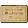 Image 1 : 1 Pesseta. S/F. Aj. de FULLEDA. (Sucio). MUY ESCASO. AT-1072; T-1243. MBC-. PAPER MONEY OF THE