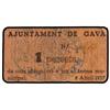 Image 1 : 1 Pesseta. 8 Abril 1937. Aj. de GAVA. Cartón. (Leve resto de adhesivo en reverso). AT-1102e; T-1278e