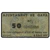 Image 1 : 50 Cèntims. 8 Abril 1937. Aj. de GAVÀ. Cartón. AT-1103e; T-1279e. MBC+. PAPER MONEY OF THE CIV