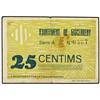 Image 1 : 25 Cèntims. Setembre 1937. Aj. de GISCLARENY. (Leves roturas). RARO. AT-1136; T-1314. MBC+. PA