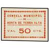 Image 1 : 50 Cèntims. S/F. C.M. de HORTA DE TERRA ALTA. Cartón. ESCASO. AT-1236; T-1413. EBC. PAPER MONE