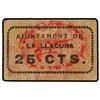 Image 1 : 25 Cèntims. S/F. LA LLACUNA. Cartulina. ESCASO. AT-1315; T-1501. MBC+. PAPER MONEY OF THE CIVI