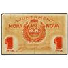 Image 1 : 1 Pesseta. S/F. Aj. de MORA LA NOVA. AT-1616;T-1861. MBC+. PAPER MONEY OF THE CIVIL WAR: CATAL