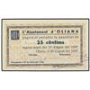 Image 1 : 25 Cèntims. 20 Agost 1937. Aj. d´OLIANA. (Leve resto de adhesivo en reverso). AT-1690; T-1939. EBC.
