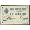Image 1 : 50 Cèntims. S/F. C.M. de PERAFITA. ESCASO. AT-1804; T-2088. MBC+. PAPER MONEY OF THE CIVIL WAR