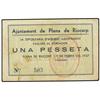 Image 1 : 1 Pesseta. 1 Febrer 1937. Aj. de PLANA DE RIUCORP. (Manchitas). ESCASO. AT-1857; T-2151. MBC+. <br /
