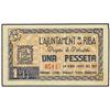 Image 1 : 1 Pesseta. Juny 1937. Aj. de LA RIBA. ESCASO. AT-2098; T-2423. MBC+. PAPER MONEY OF THE CIVIL