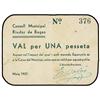 Image 1 : 1 Pesseta. Maig 1937. C.M. de RUIDOR DE BAGES. ESCASO. AT-2171; T-2508. MBC+. PAPER MONEY OF T