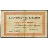 Image 1 : 1 Pesseta. 18 Juny 1937. Aj. de SASSERRA. AT-2301; T-2664. MBC-. PAPER MONEY OF THE CIVIL WAR: