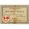 50 Cèntims. 15 Agost 1937. Aj. de SUSQUEDA. (Reparaciones). MUY ESCASO. AT-2424; T-2814. MBC-. <br /