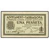 Lote 2 billetes 25 Cèntims y 1 Pesseta. 18 Maig 1937. Aj. de TARRAGONA. AT-2435, 2437; T-2827, 2829.