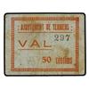 Image 1 : 50 Cèntims. S/F. Aj. de TERMENS. (Manchas). MUY ESCASO. AT-2454a; T-2845a. MBC+. PAPER MONEY O