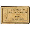 Image 1 : 1 Pesseta. S/F. Aj. de VACARISSES. (Algo sucio). AT-2626; T-3045. MBC+. PAPER MONEY OF THE CIV