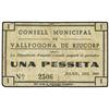 Image 1 : Lote 2 billetes 50 Cèntims y1 Pesseta. Juliol 1937. C.M. de VALLFOGONA DE RIUCORP. AT-2666, 2667; T-