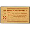 Image 1 : 50 Cèntims. Maig 1937. Aj. de VILADECAVALLS. Cartulina. ESCASO. AT-2771; T-3204. SC. PAPER MON