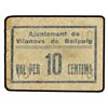Image 1 : 10 Cèntims. S/F. Aj. de VILANOVA DE BELLPUIG. ESCASO. AT-2838; T-3269. MBC+. PAPER MONEY OF TH