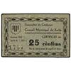 Image 1 : 25 Cèntims. 1937. C.M. de XERTA. Cartón. MUY ESCASO. AT-2921; T-3384. EBC. PAPER MONEY OF THE