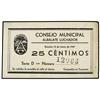 Image 1 : 25 Céntimos. 15 Junio 1937. C.M. de ALBALATE LUCHADOR (Teruel). Serie D. Mont-47A. MBC+. PAPER