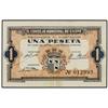 Image 1 : Serie 2 billetes 50 Céntimos y 1 Peseta.,. S/F. C.M. de CASPE (Zaragoza). Mont-465A, B. MBC y MBC+.