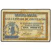 Image 1 : Lote 2 billetes 25 Céntimos y 1 Peseta. Julio 1937. C.M. de CARCAGENTE (Valencia). (25 Céntimos rotu