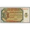 Image 1 : 5 Pesetas. 10 Agosto 1938. Serie M. MUY RARO. Ed-D36b; LB-237b. SC.
