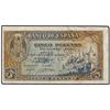 Image 1 : 5 Pesetas. 4 Septiembre 1940. Alcázar de Segovia. Serie B. INUTILIZADO en perforación. Ed-D44a; LB-2