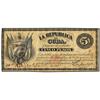 Image 1 : 5 Pesos. 10 Julio 1869. LA REPÚBLICA DE CUBA. Fecha a mano. (Restos de cola en reverso). Ed-CU29; LB