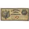 Image 1 : 10 Pesos. 1869. LA REPÚBLICA DE CUBA. Firmas de Francisco Vicente Aguilera y Carlos Manuel Céspedes.