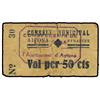Image 1 : 50 Cèntims. S/F. C.M. d´AITONA. (Roturas reparadas con cinta adhesiva). MUY RARO. AT-49; T-62. MBC-.