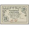 Image 1 : 25 Cèntims. 14 Juliol 1937. Aj. d´ALFARA. RARO. AT-97a; T-121a. SC.