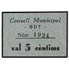 Image 1 : 5 Cèntims. S/F. C.M. de BOT. (Manchitas en reverso). RARO. AT-515; T-605. EBC+.