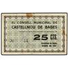 Image 1 : 25 Cèntims. Octubre 1937. C.M. de CASTELLNOU DE BAGES. (Manchas). MUY RARO. AT-735a; T-859a. EBC-.