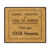 Image 1 : 1 Pesseta. S/F. C.M. de COLL DE NARGÓ. Cartón. RARO. AT-850e; T-996e. MBC+.