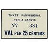 Image 1 : 25 Cèntims. S/F. C.M. de GAVÀ. Cartulina. MUY RARO. AT-1280; T-1104. SC.