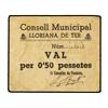 Image 1 : 0,50 Pessetes. S/F. C.M. de LLORIANA DE TER. Cartón. (Pequeñas roturas). AT-1383; T-1581. MBC.