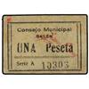 Image 1 : 1 Peseta. S/F. C.M. de BAILÉN (Jaén). Cartón. RARO. Mont-220D. MBC+.