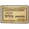 Image 1 : 1 Peseta. S/F. C.M. de PÓRTUGOS (Granada). Cartón. INÉDITO. KG-No cat.; Mont-No cat. MBC.