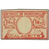 Image 1 : 50 Céntimos. Octubre 1937. C.M. de CALACEITE (Teruel). (Pequeñas manchitas). RARO. Mont-389A; TFP-12